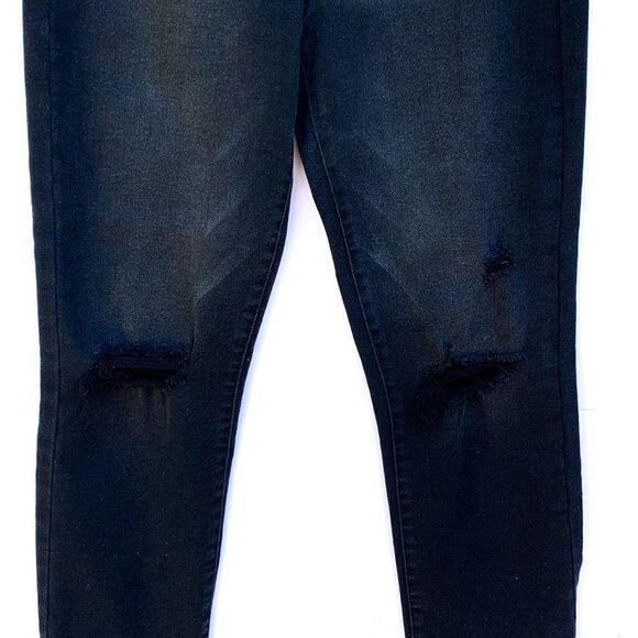 NWT CP Black Ripped High Rise Cropped Straight Leg Stretch Jeans - Picture 3 of 7